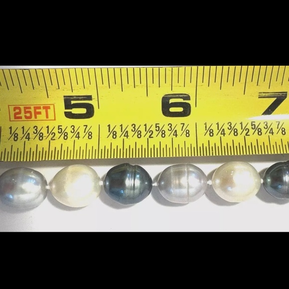 10-9mm South Sea & Tahitian Pearl Bracelet Multicolor 8” 14K Yellow Gold - Picture 8 of 14